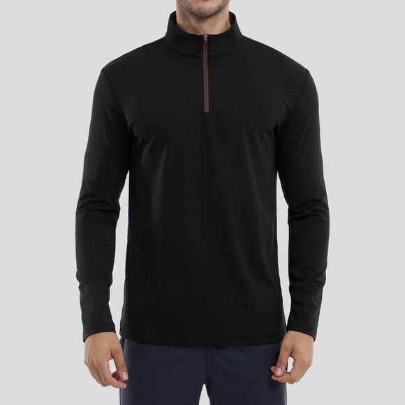 FIOBOC SmoothBlend Slim Fit Half Zip Mock Neck Tee: Zip Contrast Color Size XL - Picture 2 of 10